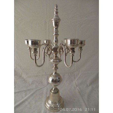 Candelabro antiguo metal plateado