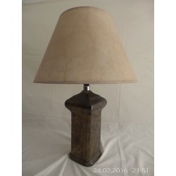 Lampada clásica de mesa cerámica cuadrada de color marrón